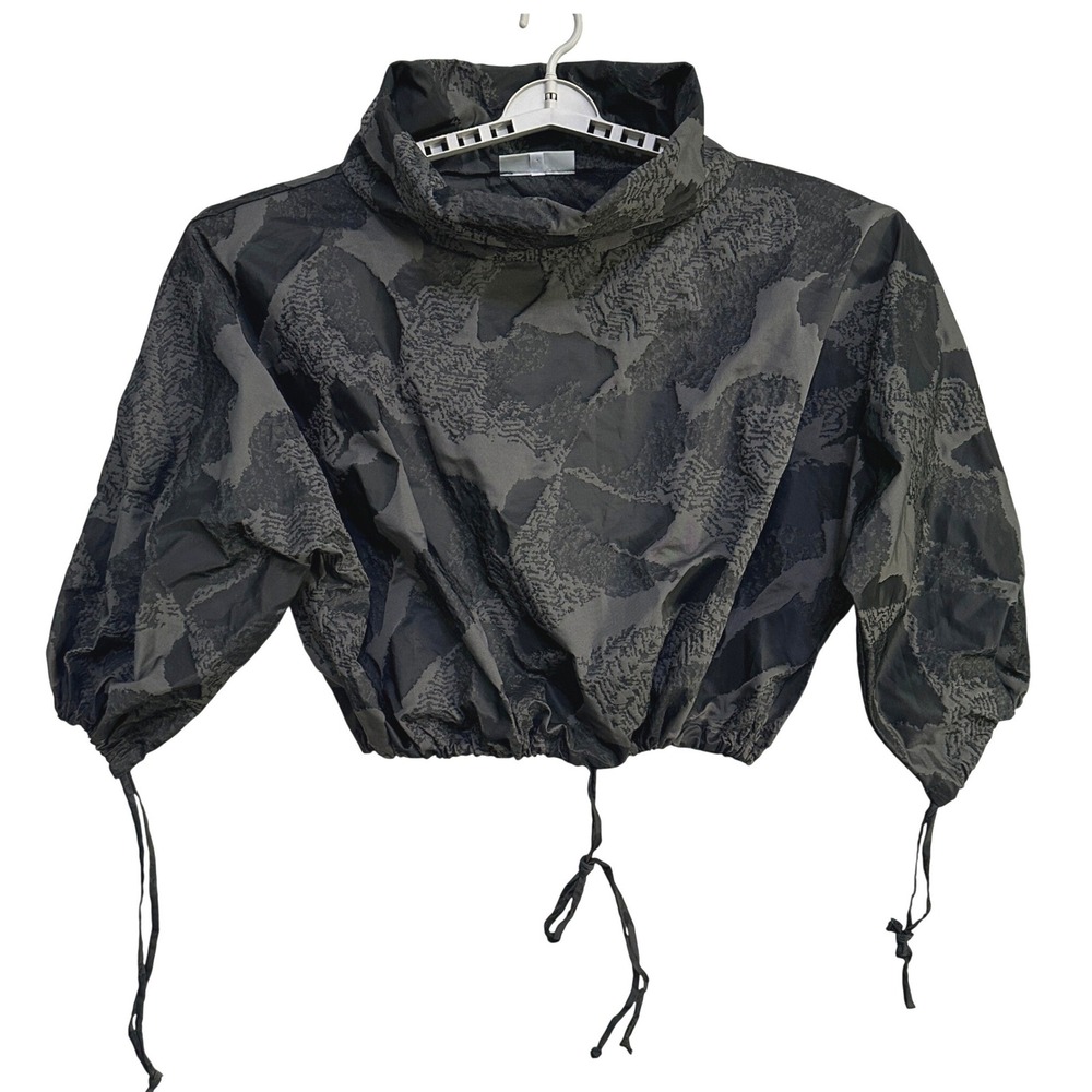 Bryn Walker Burnout Camo Crop Jacket L Pullover Boxy Lagenlook Goth Avant Garde